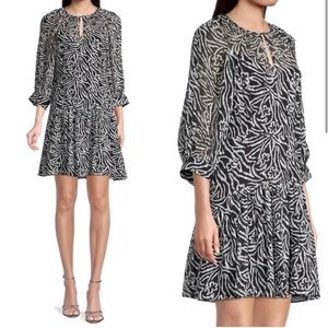 Rebecca Taylor Zebra Lily Black and White Dress